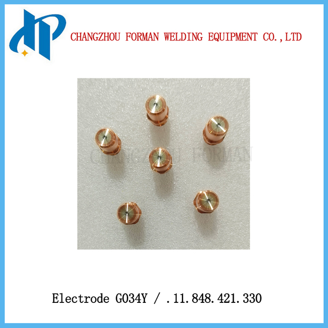 Electrode G034Y Cathode .11.848.421.330 pour le remplacement des consommables de torche de coupe de coupe de plasma kjellberg