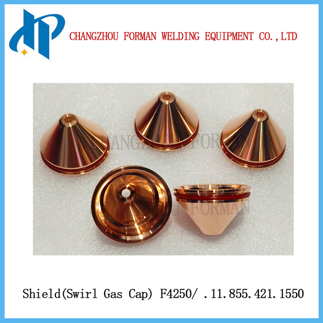 Khiên F4250 nắp khí xoáy .11.855.421.1550 cho Kjellberg Plasma Cuting Torch Peritations 300-400A