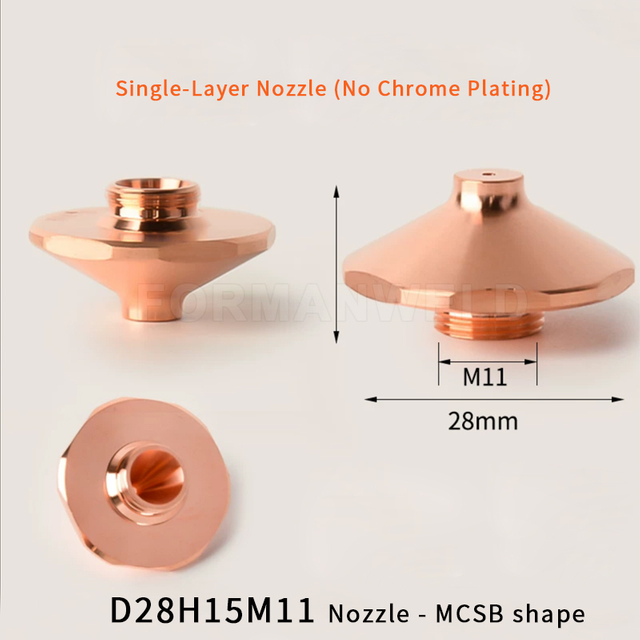 High Quality D28H15M11 MCSB Hexagonal Nozzle with Inner Step for laser Cutting Head